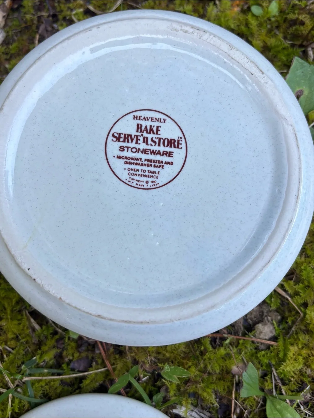 Vintage 1980 Heavenly Bake, Serve 'n Store Stoneware Dishes with Lids - Set of 2